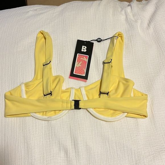 NWT Blackbough Lucy Bikini Swim Top Pale Yellow Size XL - Picture 2 of 8